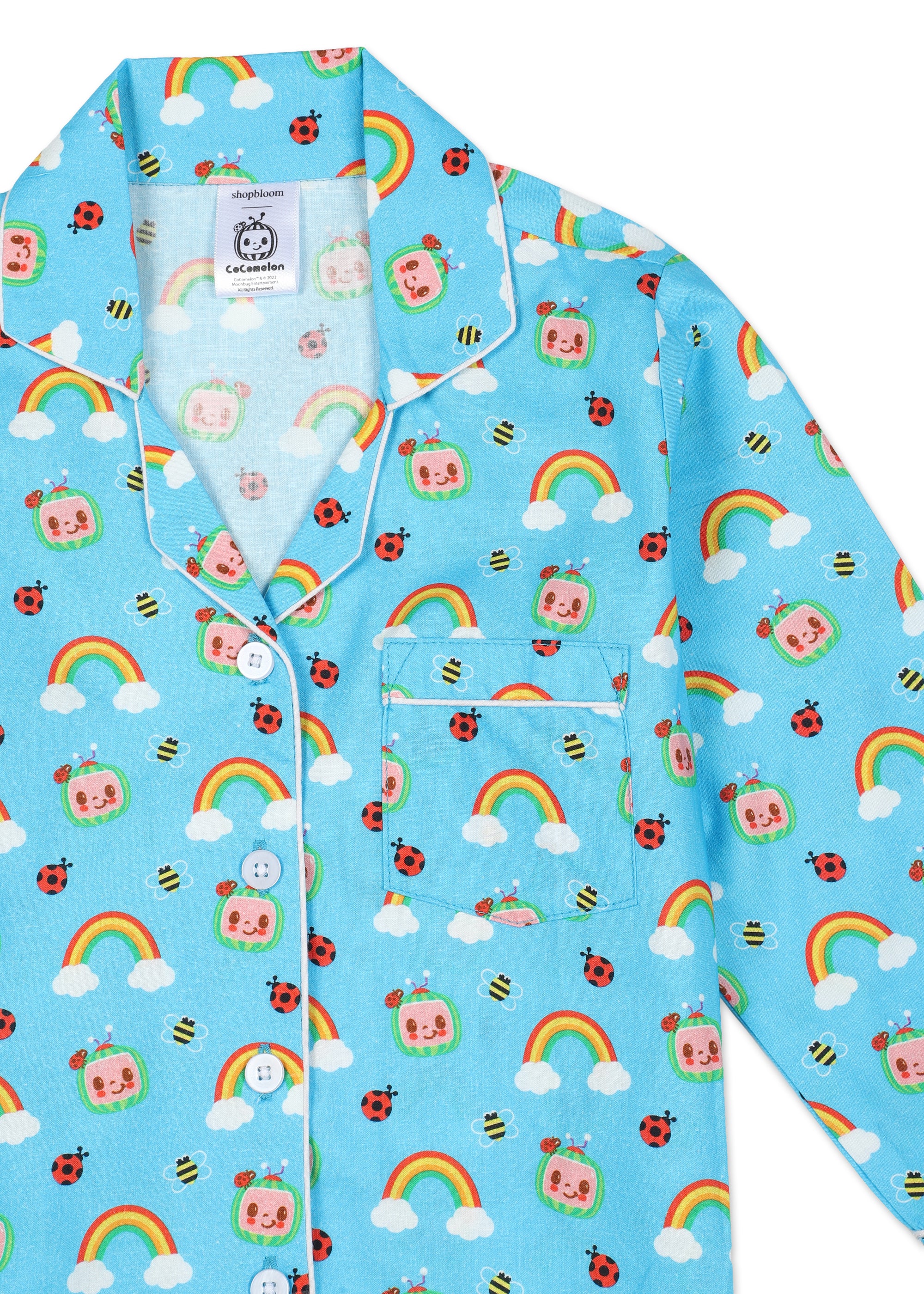 CoComelon Rainbow Print Long Sleeve Kids Night Suit - Shopbloom