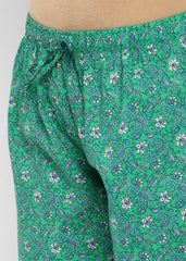 Ditsy Print Short Sleeve Women's Night Suit - Shopbloom