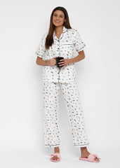 LA Print Short Sleeve Women's Night Suit - Shopbloom
