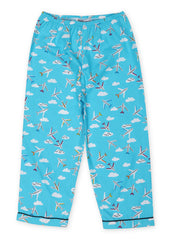 Aeroplane Print Long Sleeve Kid's Night Suit - Shopbloom
