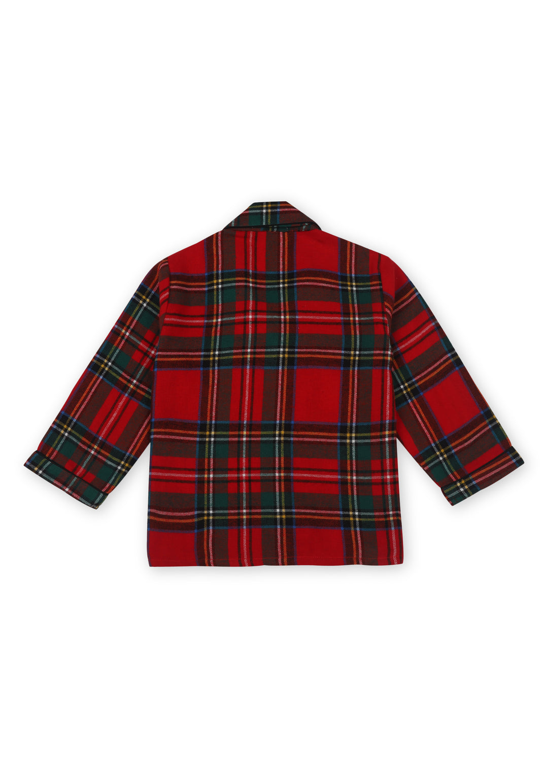 Red and Yellow Checkered Print Cotton Flannel Long Sleeve Kid's Night Suit - Shopbloom