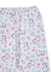 Peppa Line Art Print Long Sleeve Kids Night Suit - Shopbloom
