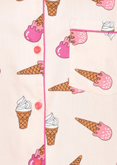 Ice Cream You Scream Print Shirt & Shorts Women's Set - Shopbloom