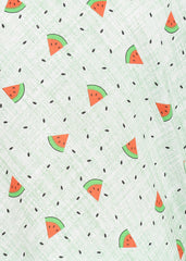 Green Watermelon Print V Neck Women's Night Suit - Shopbloom