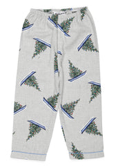 X-Mas Tree Print Cotton Flannel Long Sleeve Kid's Night Suit - Shopbloom