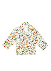 Flower Print Cotton Flannel Long Sleeve Kid's Night Suit - Shopbloom