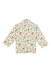 Flower Print Cotton Flannel Long Sleeve Kid's Night Suit - Shopbloom