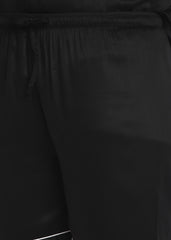 Ultra Soft Black Modal Satin Women's Kaftan Shorts Set - Shopbloom